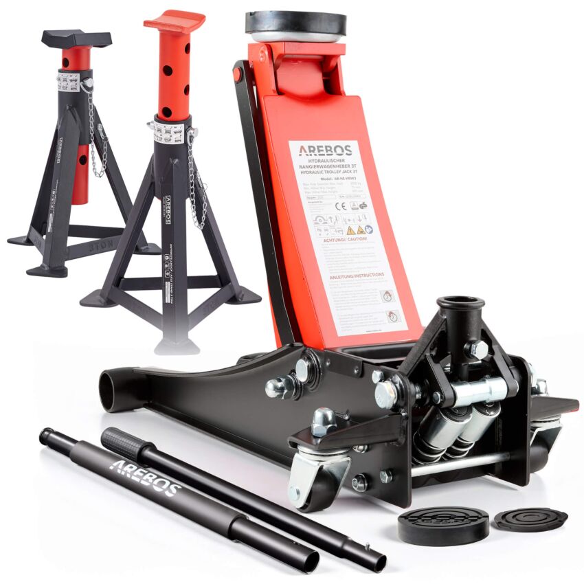 Hever s 2 gumovými podložkami a 2 zvedacími stojany