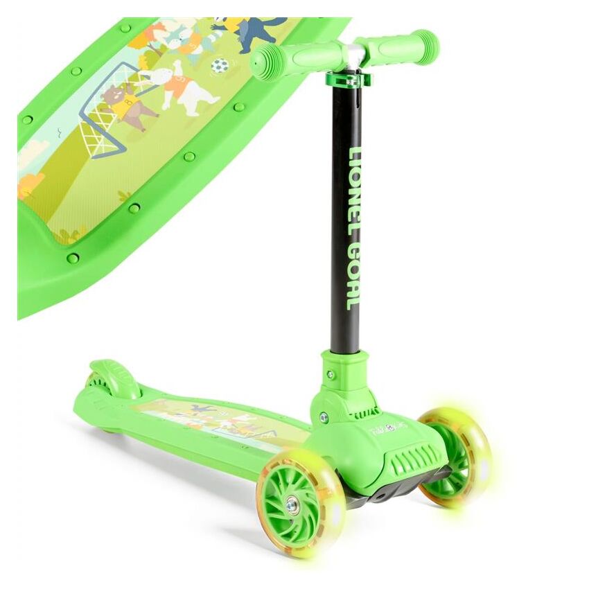 FableKids Dětská koloběžka s LED světly REX  LIONEL GOAL