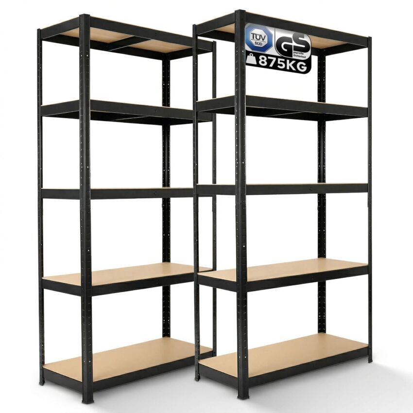 2x D&iacute;lensk&yacute; reg&aacute;l 180 x 90 x 40 cm 875 kg - Čern&aacute;